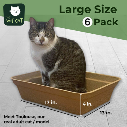 Disposable Litter Box Large (Pack of 6 - Aprox. 3 Month Supply / Cat)